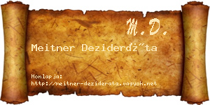 Meitner Dezideráta névjegykártya